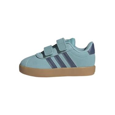 Imagem de adidas Tênis unissex para bebês Vl Court 3.0, Tonelada menta/tinta pré-amada/prata metálica, 19