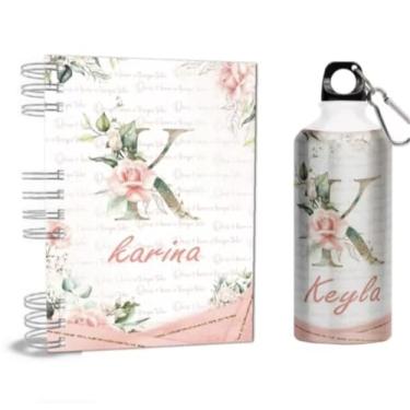 Imagem de Agenda 2026 + Garrafa - Personalizada com Nome - Alumínio - Alfabeto - Capa Dura Holográfica (Na compra colocar o nome na frente do remetente) (K)