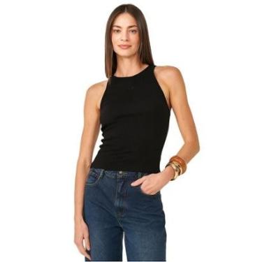 Imagem de Regata Colcci Canelada Preta Feminina-Feminino