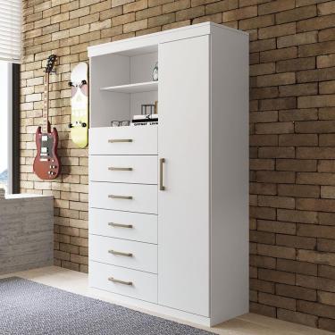 Imagem de Cômoda Multiuso Santos Andirá Marabá com 1 Porta e 6 Gavetas