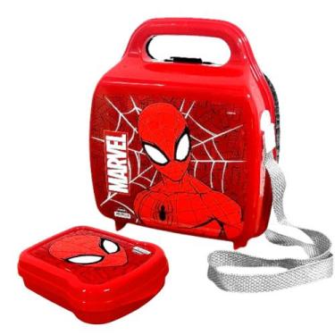 Imagem de Kit Recreio Lancheira Infantil com Sanduicheira Spider-Man Homem Aranh