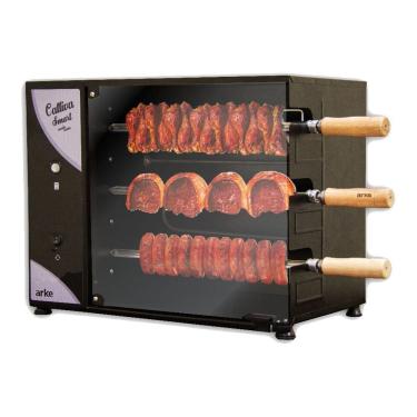 Imagem de Churrasqueira Elétrica Rotativa Arke Cattiva Smart 3 Espetos Preto 220v