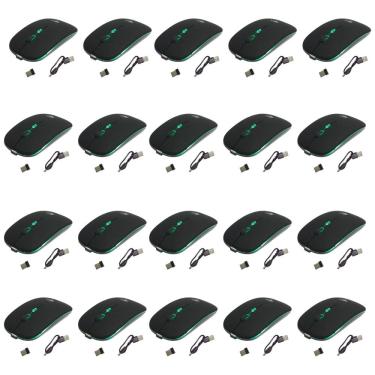 Imagem de Kit 100 Mouses Sem Fio Recarregável Mega M185 com Led DPI Ajustável
