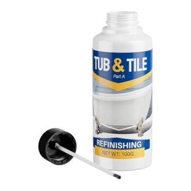 Imagem de IRONABLE Kit de acabamento de banheira e azulejo de 100 ml, kit de acabamento de banheira para cozinha, pia, chuveiro, fibra de vidro