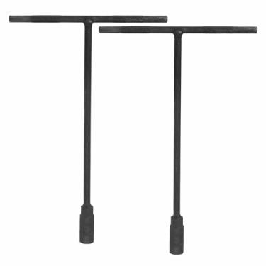 Imagem de HARFINGTON 2 peças soquete de chave em T, soquete de chave inglesa de 6 pontos métrico de aço de alto carbono de 13 mm com alcance longo para reparo de motocicletas, bicicletas, carros, cinza, preto