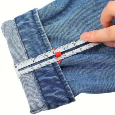 Imagem de 1 ferramenta de medição de medidor de costura de metal Slivery - Régua deslizante ajustável para tecido, jeans