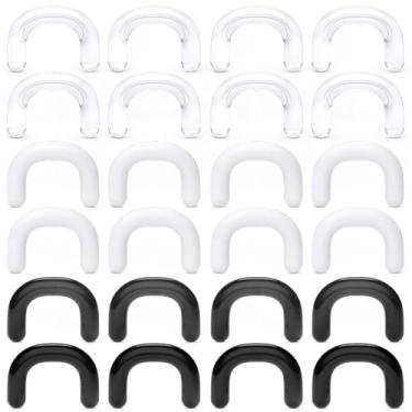 Imagem de Gadeaila Anéis de septo 16G-2G U Retentores de septo 12 pares de joias transparentes para piercing de septo, Plástico Emborrachado Resina, Não aplicável