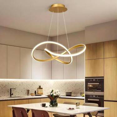 Imagem de 3 Cores Lâmpada De Teto Infiniti Led Pingente Moderno Corredor Lustre 