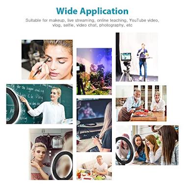 Imagem de SIWOTED 10,2 "LED Ring Light 3200K-5500K Lâmpada de câmera de mesa regulável 3 modos de luz 10 brilho ajustável para transmissão ao vivo Selfie Maquiagem YouTube Video Vlog (Tipo 4)