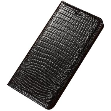 Imagem de FWYANZH Capa carteira para Google Pixel 10 Pro XL/10 PRO/10, couro genuíno textura lagarto luxo flip proteção total capa elegante, preta, 10