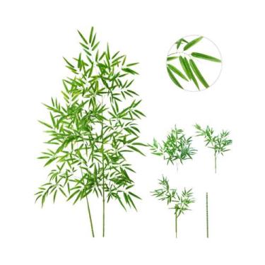 Imagem de Grandes Folhas De Bambu Verde Artificial De 120-240cm, Plantas Falsas 
