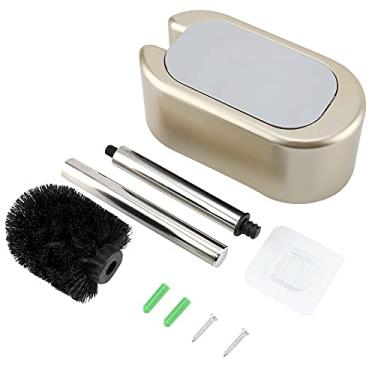 Imagem de CUOFYUNL Conjunto de escova de vaso sanitário com cabo de aço inoxidável sem unhas, ferramenta de limpeza para casa, hotel, banheiro (Ouro)