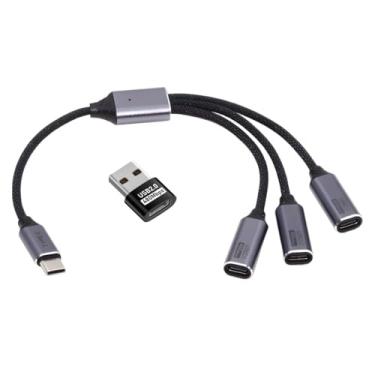 Imagem de chenyang Cabo divisor USB 2.0 3 em 1, cabo USB C 1 a 3 HUB suporta alimentação/dados/OTG compatível com telefone, tablet, laptop 0,85FT/26 cm