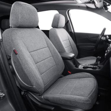 Imagem de Coverdream Capas de assento personalizadas compatíveis com modelos selecionados Chevy Equinox 2018 2019 2020 2021 2022 2023 (cinza, conjunto completo)