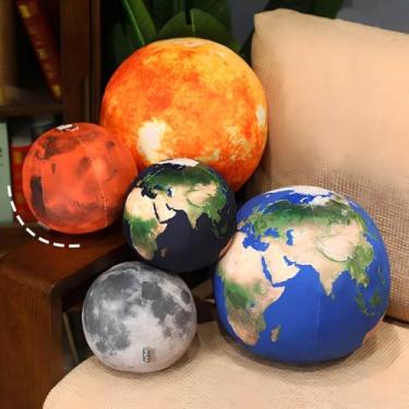 Imagem de Arrowbash 5 Pcs Moon, Earth, The Sun Planet Plush Space Planet Throw Pillow Solar System Plush Balls 3D for Home Decoration