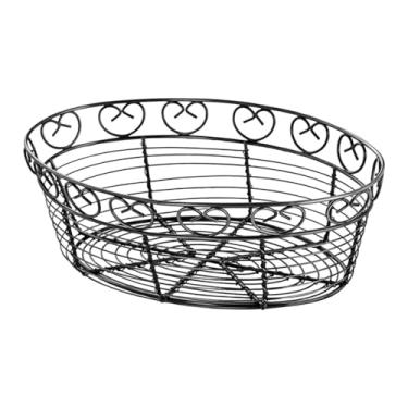 Imagem de Generic Cesta de arame organizadora de frutas, expositor de cupcakes, centro de mesa, suporte para vegetais, tigela oval para armazenamento, ideal para