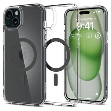 Imagem de Spigen Capa para iPhone 15 Plus, MagFit ultra híbrida [antiamarelamento] [compatível com Magsafe] - grafite transparente