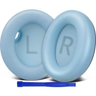 Imagem de SOULWIT Substituição de Almofadas Auriculares para Anker Soundcore Space One (S1) Auscultadores, Almofadas Auriculares com Couro de Proteína mais Macio, Espuma de Isolamento de Ruído - Azul Cristal