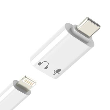Imagem de Adaptador de fone de ouvido USB C macho para Lightning fêmea para iPhone 17 16 15 Pro Max para iluminação de áudio Apple, microfone, conversor tipo C, adaptador de fone de ouvido, cabo de microfone