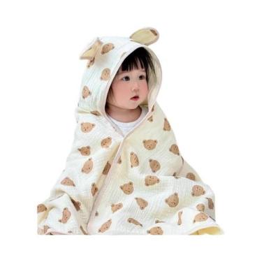 Imagem de Roupão De Banho Infantil Com Capuz Em Estampa De Desenho Animado, 4 Ca