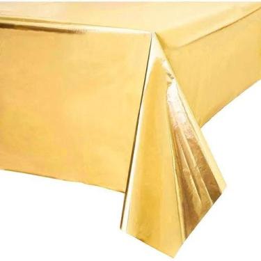 Imagem de TOALHA DE MESA METALIZADA PARA FESTA - DOURADA 1,37 x 1,83m - YOSS