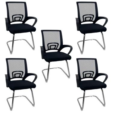 Imagem de  Kit 5 Cadeiras de Escritório Begônia Oficial Fixa