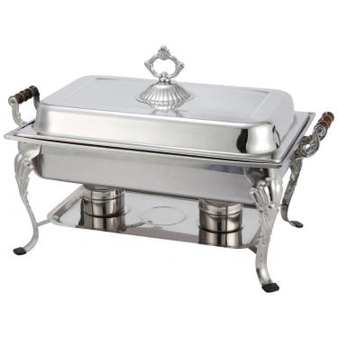 Imagem de Rechaud Retangular 8 L em Aço Inoxidável com 2 Queimadores, Winco