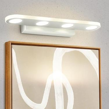 Imagem de GZZBMY Luz de espelho LED Arandelas de parede de banheiro Moderno Minimalista Metal Acrílico Iluminação de parede Espelho Armário Arandela para penteadeira Banheiro Sala de estar Maquiagem (Luz Branca