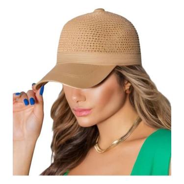 Imagem de Boné De Praia Feminino Palha Sintética Praia Sol Mar Verão - Vsanto, C