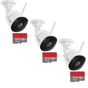 Imagem de Kit 3 Câmera Inteligente Interna Wi-fi Full HD iM5 S Branca Intelbras 