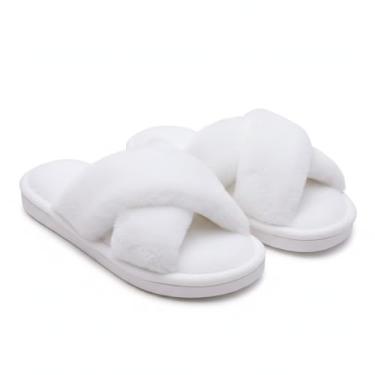 Imagem de Chinelo Pantufa Feminina Pelúcia Macia Cruzada – Conforto Ultra Macio, Antiderrapante e Quentinho para Casa