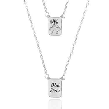 Imagem de Colar Escapulário Orixá Obá Siré Proteção Espiritual Aço Inox