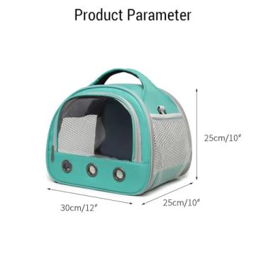 Imagem de Bolsa de transporte portátil para hamster Ainoli Porquinho-da-índia respirável ao ar livre com bolsa de janela transparente Coelhos Bolsa de viagem para pequenos animais com alça (Black)