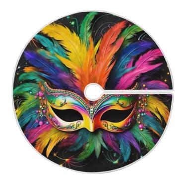 Imagem de ATTX Saia para árvore de carnaval de 118 cm – decoração festiva para festas de ano novo e carnaval #152