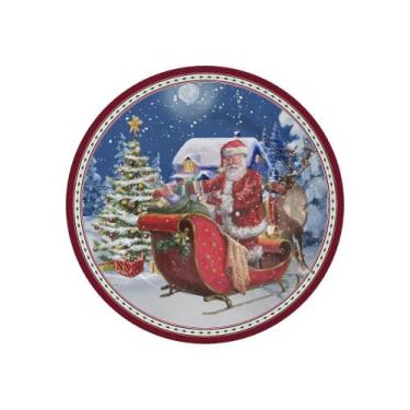 Imagem de Conjunto com 6 Pratos de Sobremesa Natalina Natal Ø21cm - Alleanza Cer