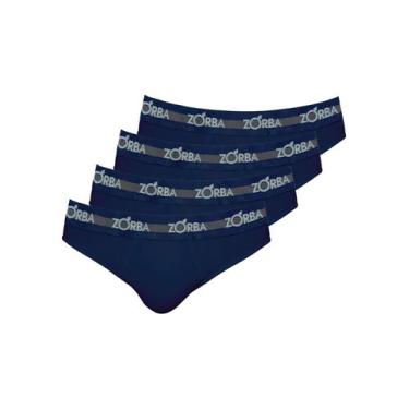 Imagem de Kit com 4 Cuecas Slip Zorba 0764, Azul marinho, G
