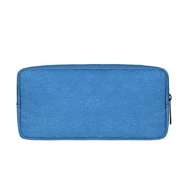 Imagem de Bolsa de transporte universal para eletrônicos/acessórios, durável e leve, adequada para passeios, negócios, viagens e kit de cosméticos (azul)