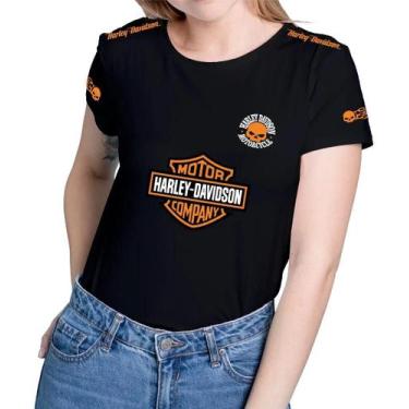 Imagem de Camiseta Camisa Blusa Masculina Feminina 100% Algodão Harley Davidson 