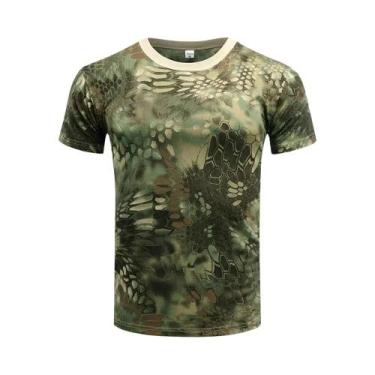 Imagem de Camiseta Masculina Camuflada 3D De Gola Redonda Manga Curta Casual De 