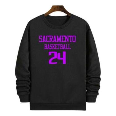 Imagem de Blusa Moletom Gola Basquete Sacramento Basketball Número 24 - Loja Cli