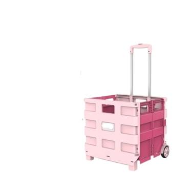 Imagem de Caixa de armazenamento multifuncional de grande capacidade para veículos, carrinho de compras dobrável, organizador de porta-malas de carro com polia universal (cinza escuro)