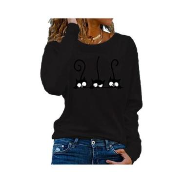 Imagem de Camiseta Feminina Solta E Confortável De Algodão Com Estampa Gráfica D