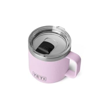 Imagem de YETI Rambler Caneca empilhável forrada de cerâmica de 400 ml, isolada a vácuo, aço inoxidável com tampa MagSlider, flor de cerejeira