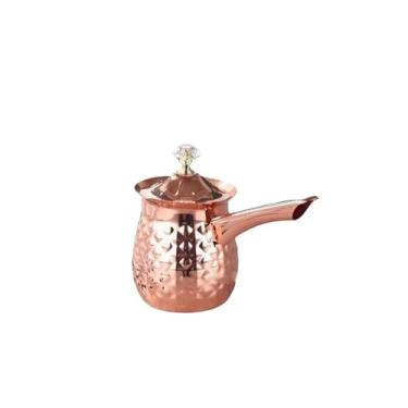 Imagem de 1 pote de café recipiente de aço inoxidável pote de café jarra de leite café para casa, toos (ouro rosa, 400 ml)