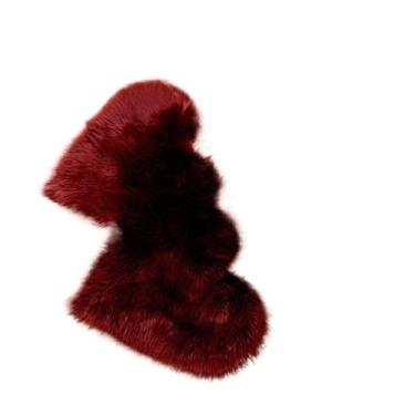 Imagem de Tapetes duplos em forma de coração, tapete macio macio e felpudo para decoração de sala de estar (vinho, 180 x 90 cm)