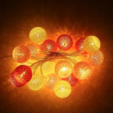 Imagem de 1 peça, bola de algodão de 2,2 metros, cordão de luzes LED, alimentado por USB, colorido, decoração, festival, casamento, aniversário, dia dos namorados, iluminação ambiente, lâmpada 20, estilo B