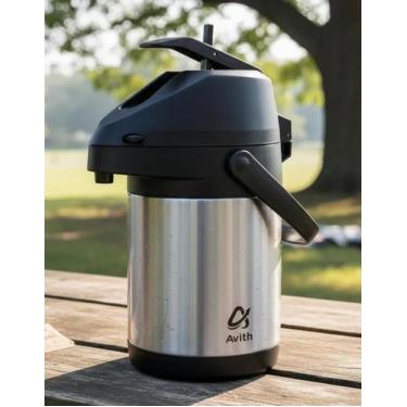 Imagem de Garrafa Térmica Avitherm 3L Inox Parede Dupla a Vácuo com Alavanca de 