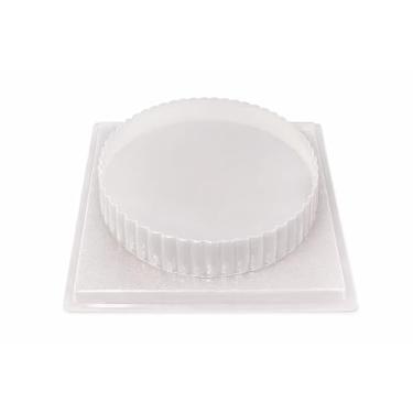 Imagem de Molde de gelatina redondo canelado, molde de gelatina de plástico de 2 L, 23 cm de diâmetro x 5,6 cm de altura, molde de sobremesa fria reutilizável para festas e eventos – Feito no México