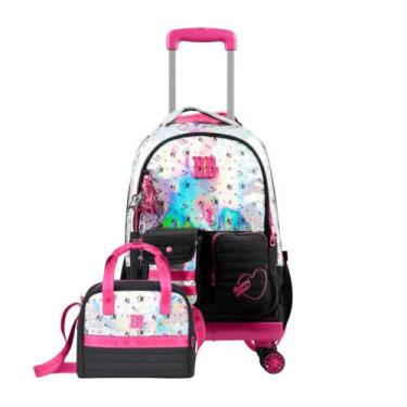 Imagem de Kit Mochila de 4 Rodinhas + Lancheira Térmica Feminina Rebecca BonBon 