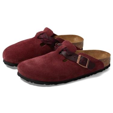 Imagem de Birkenstock Tamanco feminino Boston trançado de camurça, Zinfandel, 9-9.5 Narrow